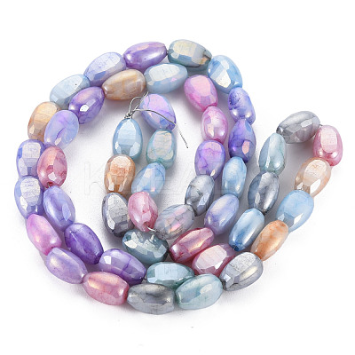 Opaque Baking Paint Crackle Glass Beads Strands EGLA-S174-21I-1