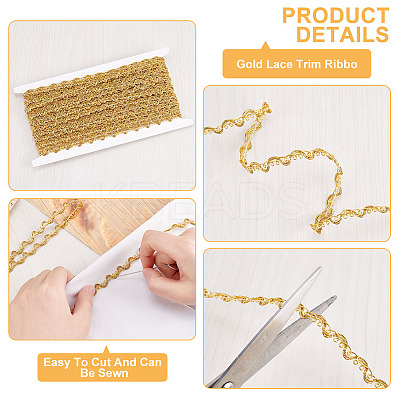 Filigree Corrugated Lace Ribbon OCOR-WH0080-08-1