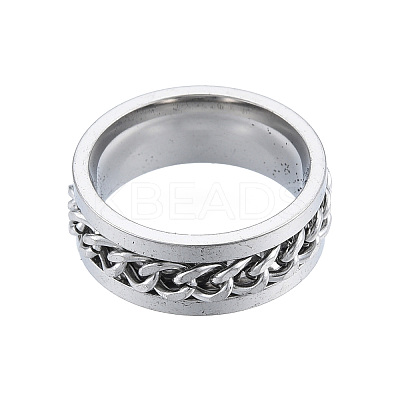 Non-Tarnish 201 Stainless Steel Curb Chain Finger Ring for Women RJEW-N043-30P-1