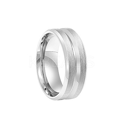 Grooved 201 Stainless Steel Finger Rings for Men WG2ADDA-13-1