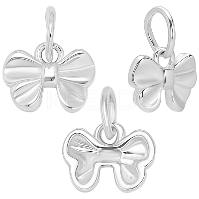 3Pcs 925 Sterling Silver Bowknot Charms STER-BBC0008-41-1