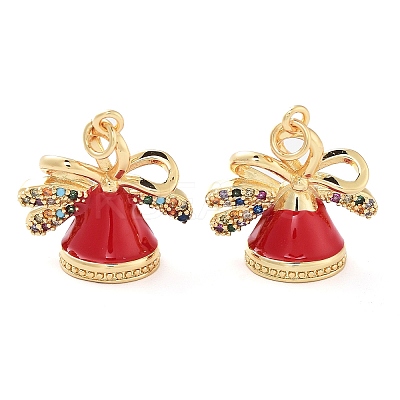 Christmas Theme Rack Plating Brass Pendants KK-M280-11D-G-1