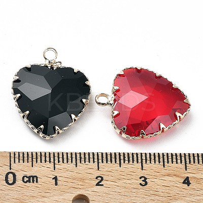 Brass and K9 Glass Pendants KK-Z031-19KCG-1