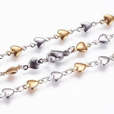 Ion Plating(IP) 304 Stainless Steel Chain Necklaces STAS-P164-11GP-1
