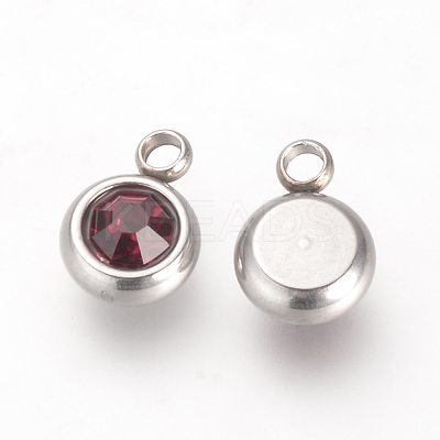 201 Stainless Steel Rhinestone Charms STAS-S068-01-1