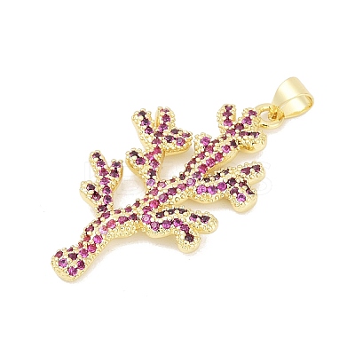 Brass Micro Pave Cubic Zirconia Pendants KK-H203-04G-1