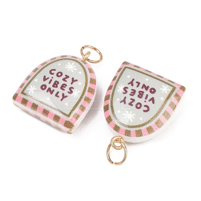 Printed Opaque Acrylic Pendants SACR-P036-01K-G-1