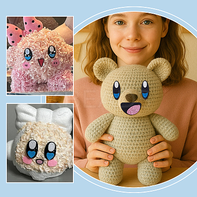 4Bags Eye & Mouth Wool Needle Felting Decoration DIY-PH0031-14A-1