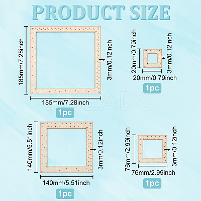 Square Wood Knitting Gauge Rulers DIY-WH0504-227-1