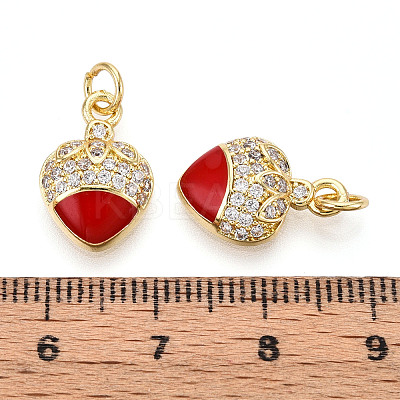 Brass Micro Pave Cubic Zirconia Pendants KK-N265-12G-1