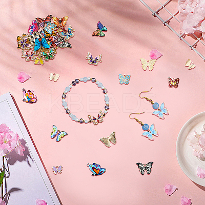 40Pcs 20 Styles Alloy Enamel Pendants & Link Sets ENAM-SC0006-76-1
