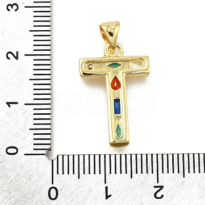 Brass Micro Pave Clear Cubic Zirconia Pendants KK-G521-01G-T-01-1