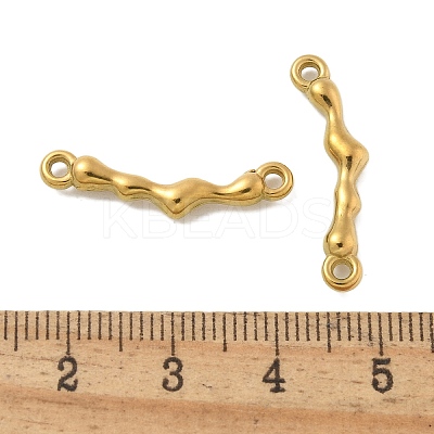 304 Stainless Steel Curved Textured Stick Connector Charms STAS-Q334-48G-1