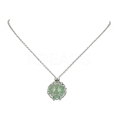 Tarnish Resistant 304 Stainless Steel Cable Chains Macrame Pouch Empty Stone Holder for Pendant Necklaces Making NJEW-TA00083-01-1