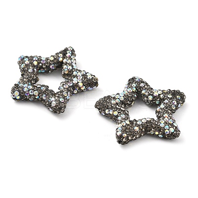 Star Shape Polymer Clay Rhinestone Beads CLAY-NH0001-06A-1
