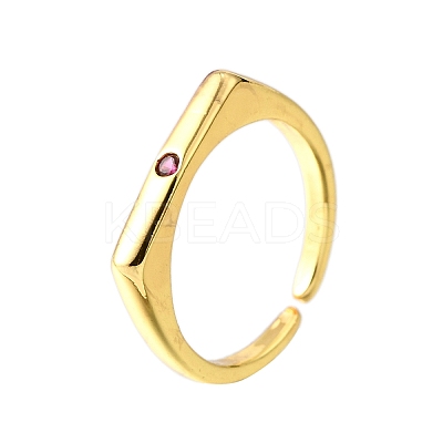 Brass Micro Pave Cubic Zirconia Cuff Rings for Women RJEW-H247-16G-01-1