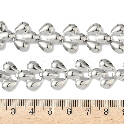 304 Stainless Steel Teardrop Link Chain Necklaces NJEW-D333-03P-1