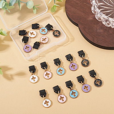 15Pcs 5 Colors Alloy Enamel Mobile Plugs HJEW-TA00373-1