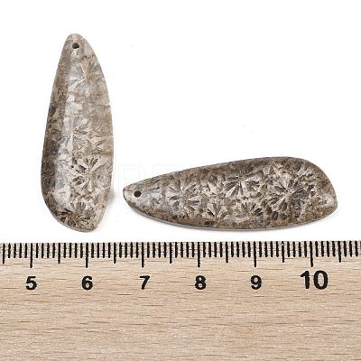 Natural Fossil Coral Pendants G-B187-01C-04-1