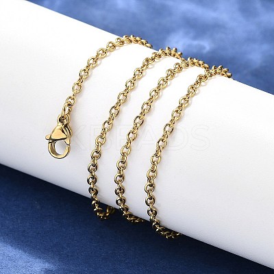 304 Stainless Steel Cable Chain Necklace Making X-STAS-P045-01G-A-1