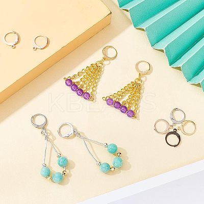 40Pcs 4 Colors 304 Stainless Steel Leverback Earring Findings STAS-UN0029-67-1