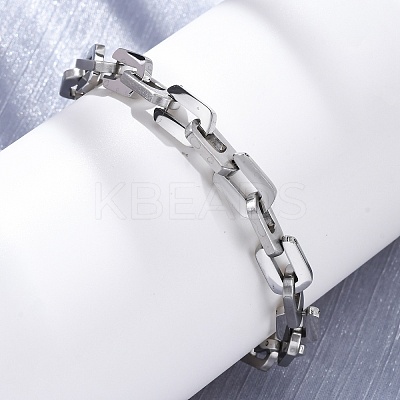 304 Stainless Steel Link Chain Bracelets for Women Men BJEW-R018-17P-1