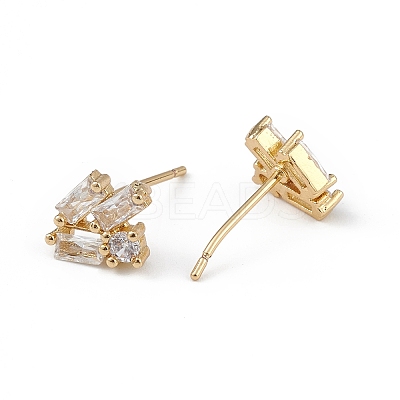 Clear Cubic Zirconia Geometric Stud Earrings EJEW-L234-085G-1