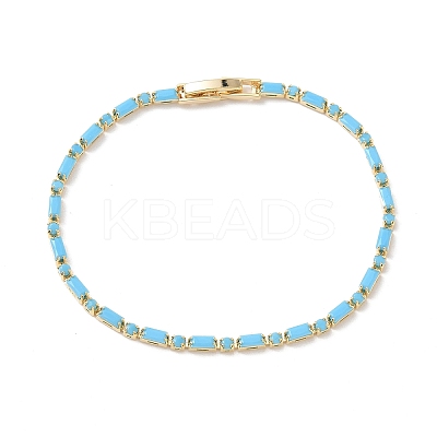 Synthetic Turquoise Tennis Bracelets KK-CBA964F-01G-03-1