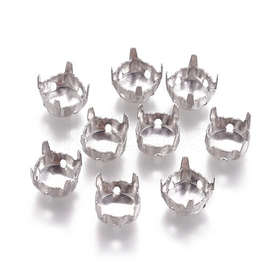 Non-Tarnish 316 Surgical Stainless Steel Sew on Prong Settings STAS-E470-01A-P-1