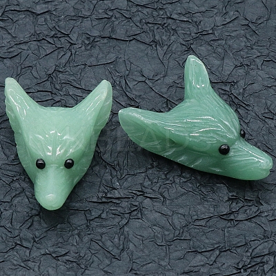 Natural Green Aventurine Carved Healing Wolf Head Figurines PW-WG25599-02-1
