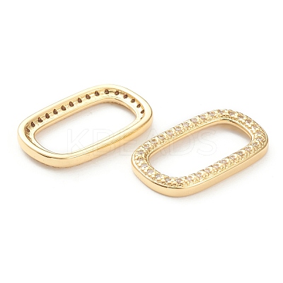 Brass Micro Pave Cubic Zirconia Linking Rings ZIRC-P082-04A-G-1