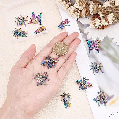 12Pcs 6 Styles Plated Alloy Pendants FIND-NB0001-39-1