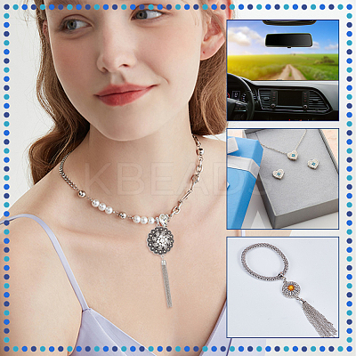 5Pcs 5 Style Interchangeable Alloy Snap Button Necklace Making FIND-NB0003-50-1