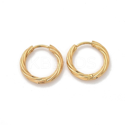 304 Stainless Steel Twist Hoop Earrings for Women EJEW-A130-02B-G-1