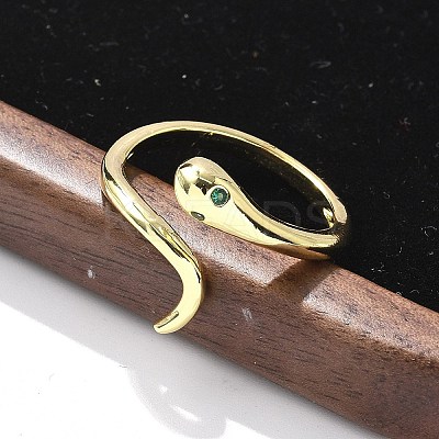 Brass Micro Pave Cubic Zirconia Cuff Rings for Women RJEW-Z084-01G-04-1