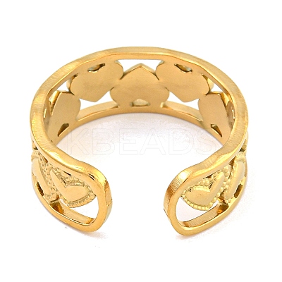 304 Stainless Steel Open Cuff Rings for Women LS-RJEW-L125-07G-01-1