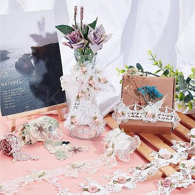 6 Yards 6 Style Embroidered Trim Ribbons DIY-AR0002-34-1