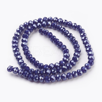 Electroplate Glass Beads Strands X-GLAA-K027-PL-A06-1