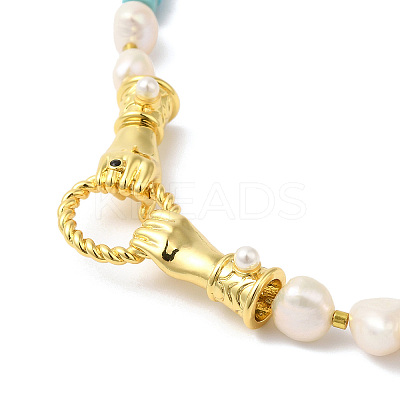 Natural Mixed Gemstone & Pearl Beaded Necklaces NJEW-G099-07G-1