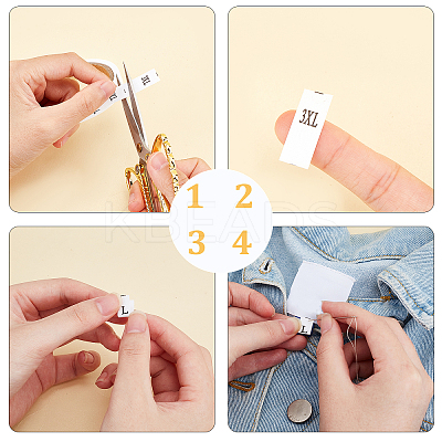 AHADEMAKER 8 Rolls 8 Style Clothing Size Labels DIY-GA0003-49-1