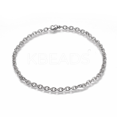 Tarnish Resistant 304 Stainless Steel Cable Chain Anklets X-AJEW-H100-01P-1