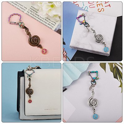 20Pcs 10 Styles Rainbow Color PVD Vacuum Plating Alloy Keychain Clasps JX114A-1