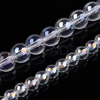 Electroplate Transparent Glass Beads Strands GLAA-T032-T4mm-AB13-1