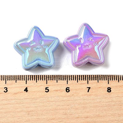 UV Plating Opaque Acrylic Beads MACR-F083-04-1
