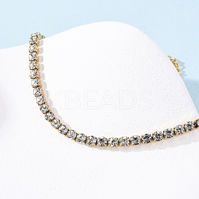 304 Stainless Steel Rhinestone Cup Chain Bracelets for Women BJEW-G753-01G-01-1