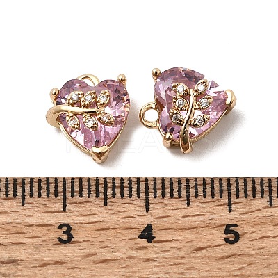 Brass Micro Pave Cubic Zirconia Pendants KK-K274-14G-1
