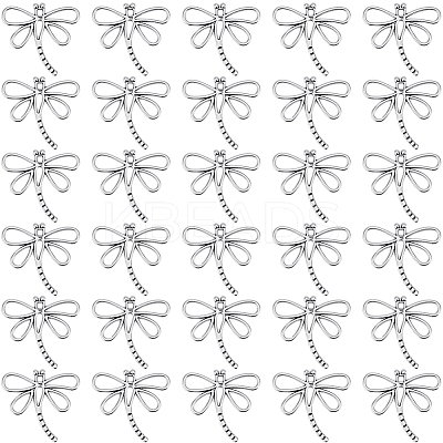 100Pcs Dragonfly Tibetan Style Alloy Pendants TIBEP-SC0003-46-1