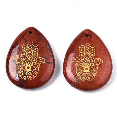 Natural Red Jasper Pendants G-T122-73K-1