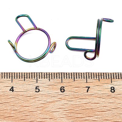 4Pcs 4 Colors Plating(IP) 304 Stainless Steel Arch Adjustable Ring for Unisex RJEW-H230-03M-1