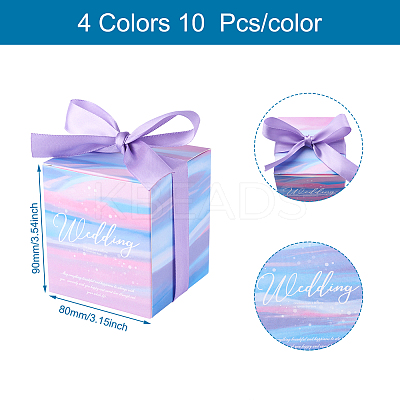 40Sets 4 Color Square Fold Paper Candy Boxes CON-MB0001-17-1